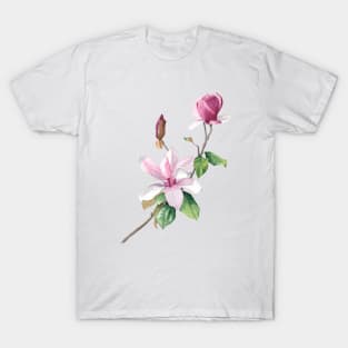 Watercolor magnolia branch T-Shirt